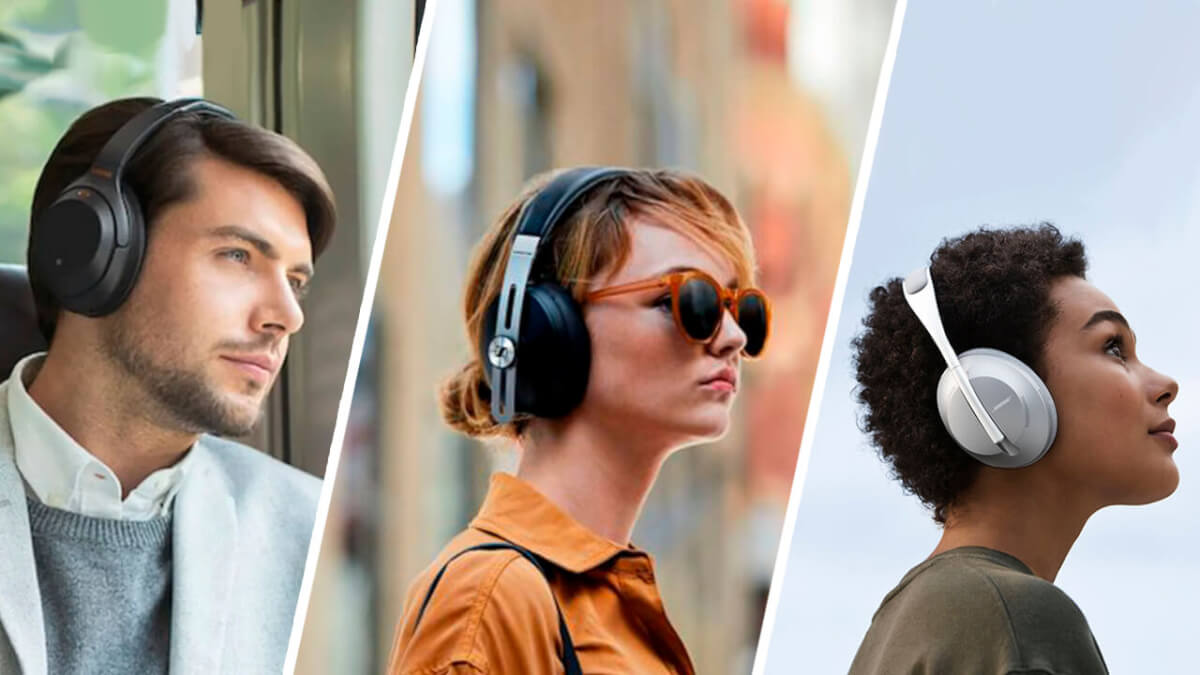 накладные наушники на разных людях